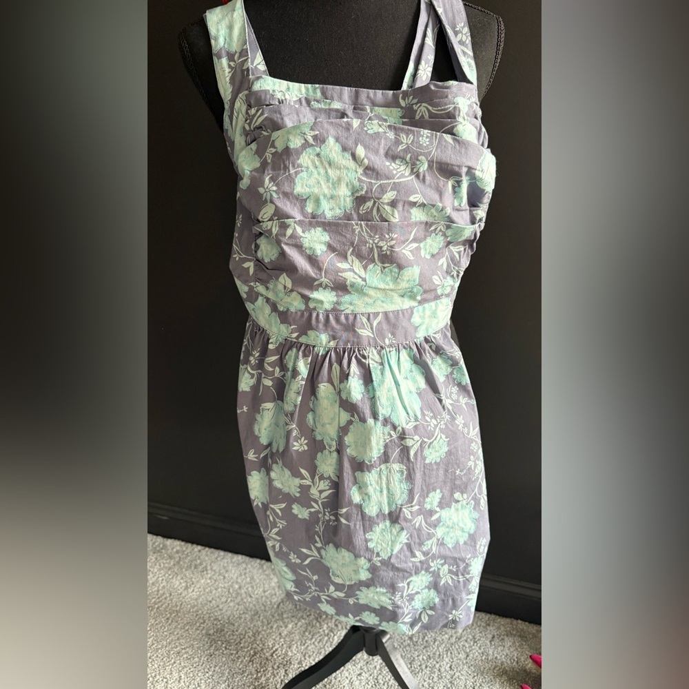 Free People Floral Dress in Blue and Light Blue